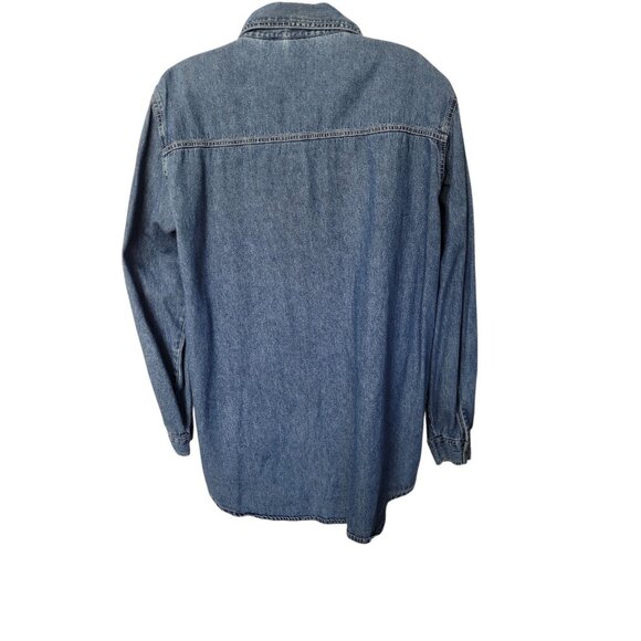 Bobbie Brooks Woman Size 14/16 Chambray Fall Embroidered Long Sleeve Blouse - Picture 5 of 10